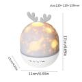 Rechargeable Deer Projection Lamp Colorful Rotating Night Light Toy