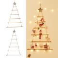 Diy Christmas Tree Wooden Wall Hanging New Year Decoration,wood Color