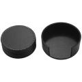 Set Of 6 Leather Drink Coasters Round Cup Mat Pad Kitchen Use Black
