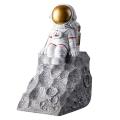 Resin Astronaut Bookend Tabletop Book Office Decoration(gold)