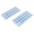 2pcs Silicone Ice Cube Heart Shaped Tray 21-ice Cube Mould -blue