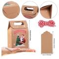 24 Pieces Christmas Gift Boxes Kraft Paper Boxes for Xmas Decoration