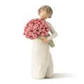 Bouquet Boys Miniature Statues Home Decorations Resin Crafts (pink)