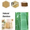 Foldable Bamboo Laundry Basket, Clothes Storage Basket with Lid