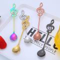 5 Pcs Stainless Steel Spoon Shape Music Theme Tea Stirring Spoon