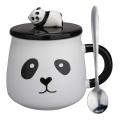 Panda Ceramic Cup with Lid Student Water Cup Valentine's Day Gift A