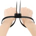 Double Buckle Nylon Cable Tie 250 Pounds Heavy Tensile Strength,black