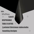 5pcs Disposable Tablecloth ,137x274cm for Picnic,baby Shower,black