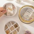 Round Gold Double-layer Jewelry Storage Box Glass Dust-proof Box