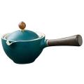 Ceramic Teapot with Wooden Handle Side-handle Pot Household Teaware 1