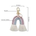 Weaving Rainbow Keychains for Women Boho Handmade Key Holder Gifts, B