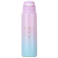 Insulated Thermals Milk&coffee Cup Thermos Straw Water Bottle ,pink