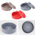 Silicone Pot for Airfryer Reusable Air Fryer Accessories Baking Gray