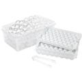 Ice Cube Tray, for Circle Ice Cube Trays(3 Ice Trays with Bin, White)