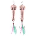 1pcs Fishing Lures Dick Spinner Spoon Pike Vib Wobble(rose Gold 21g)