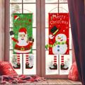 Merry Christmas Window Sign Banners Xmas Fabric Flag Door Porch Decor