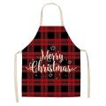 Linen Merry Christmas Apron for Home Kitchen Antifouling Apron D