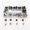 50 Sets 15mm Leather Snap Fasteners Kit Press Stud Metal Button Snaps