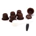 6pcs for Nespresso Refillable Reusable Coffee Capsule Coffee,brown