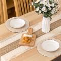 Table Runners and 15 Inch Round Braided Placemats Set(12 X 110 Inch)