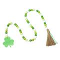 St. Patrick's Day Wood Beads Garland, Rustic Tassels Farmhouse, E