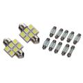 2x 31mm 6 Smd 5050 Led Car Interior Dome Festoon C5w Super White Ligh