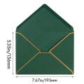 100 Pack A7 Envelopes V Flap Envelopes with Gold Borders (dark Green)