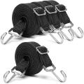 Adjustable Bungee Cords with Hooks Set,2m Long (4 Pack)