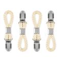 4pcs Braided Cotton Loop Towel Clip with Metal Clamp Multipurpose