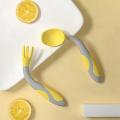 Misuta Baby Training Fork,spoon Kit Flectional Handle Tableware 1
