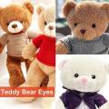 Safety Eyes with Washers, 150pcs Toy Teddy Bear Black Plastic Eye
