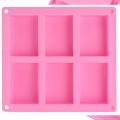 4 Pack Silicone Soap Molds - 6 Cavity Rectangle Diy Soap Molds