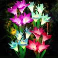 Solar Flowers Decorative Lights, 4 Pack 16 Lily Lights Waterproof