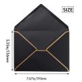 100 Pack A7 Envelopes V Flap Envelopes with Gold Borders (black)