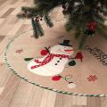 Christmas Tree Skirt Snowman Burlap Rustic Tree Skirt Xmas Skirt A