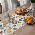 Pastoral Jacquard Embroidery Green Table Runner Christmas Home Tassel