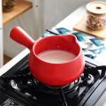Butter Warmer Small Ceramic Heating Pot Milk Pot Soup Pot, White