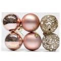 6pcs Christmas Tree Decoration Ball, Hollow Ball,champagne Color