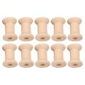 10pcs Wooden Empty Thread Spools Natural Color 29mm X23mm