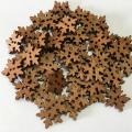 100 Pieces Wood Decorative Snowflake Buttons for Diy Craft Supplies