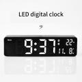 Led Mirrored with Weekly Modern Desk Clocks -black Shell Green Light