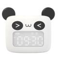 Kids Alarm Clock Cute Animal Digital Alarm Clock for Kids (white)