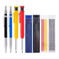 Mechanical Carpenter Pencils - 4 Pcs Solid Pencil with 40 Pcs Refills