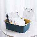 Desktop Storage Basket Stationery and Books Snacks Basket(gray)