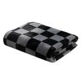 Retro Checkerboard Flannel Blanket Sleeping Four Seasons Cover C
