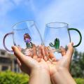 3d Glass Cup Home Juice Cold Drink Water Cup Transparent Glass Mug D