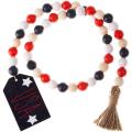 Independence Day Decorations Patriotic Wood Beads for 4th Of July