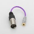 Hifi Brass Copper 4-pin Xlr Male to 3.5mm Female Audio Adapter Cable