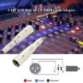 5pcs Xlr 3pin Male to 6.35mm 1/4in Female Jack Stereo Audio Adapter