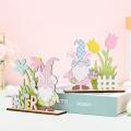 2pcs Wooden Crafts Easter Decoration for Home Diy Easter Party Decor